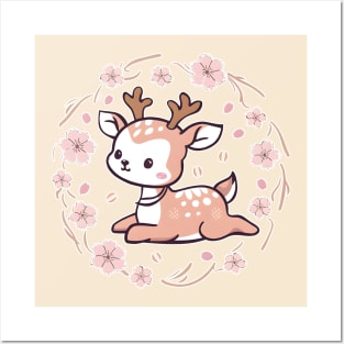 Shy Cute Deer Posters and Art